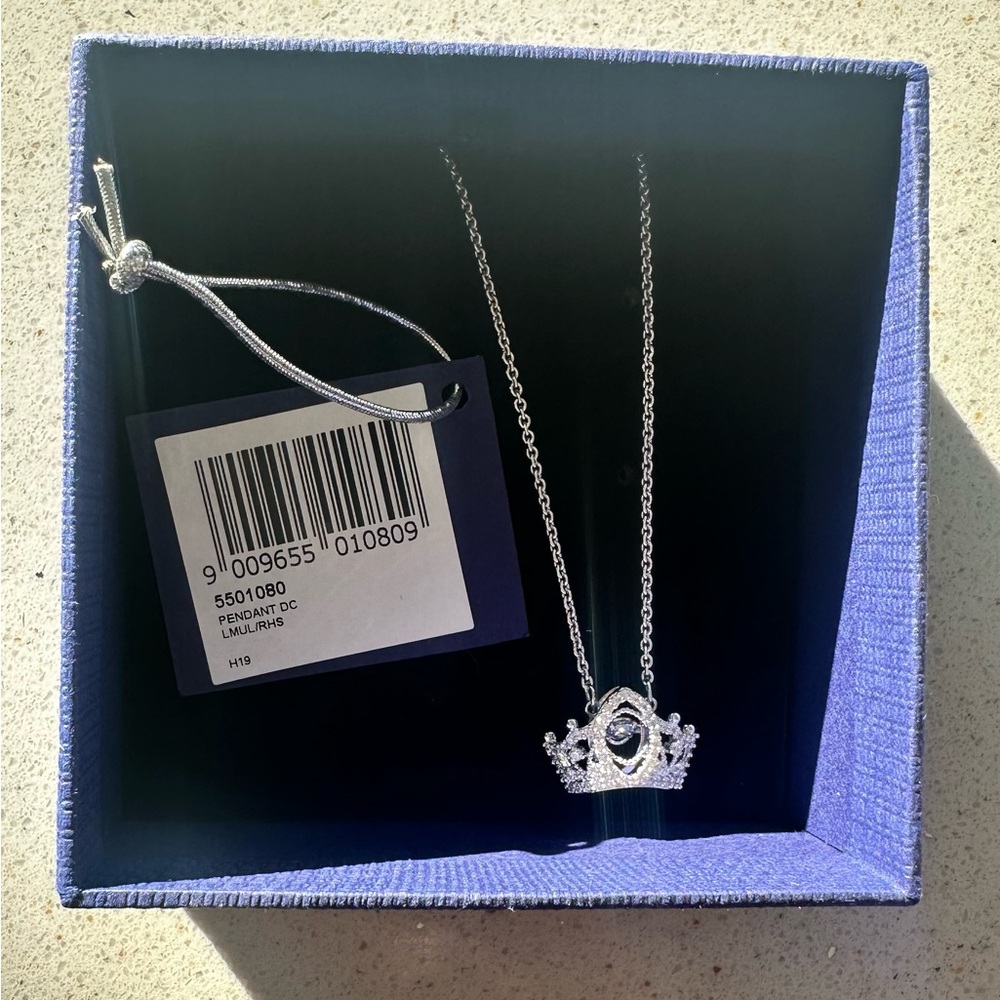 Swarovski Bee a Queen Rhodium Plated Crystal Necklace - Picture 3 of 3